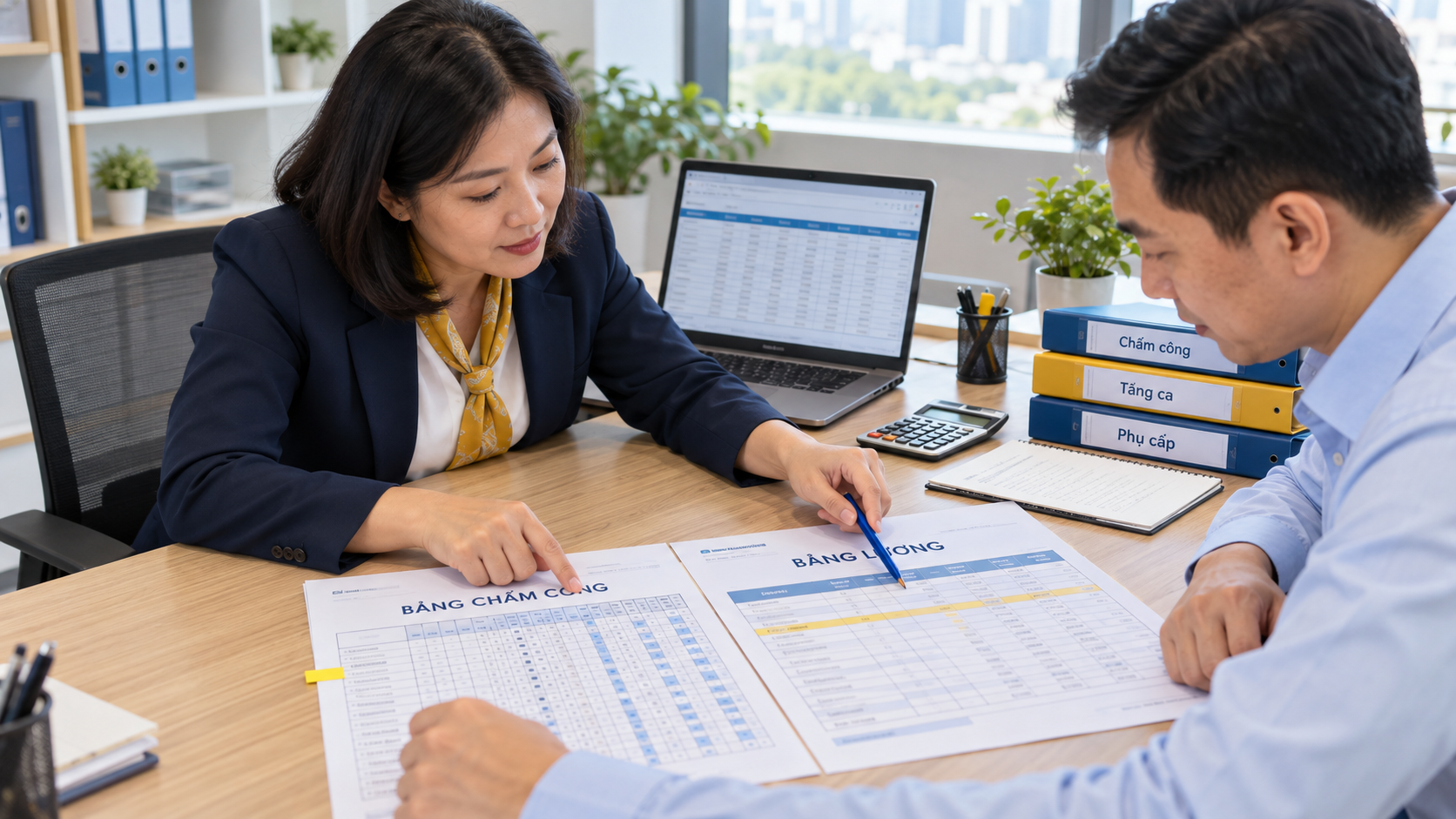 ICMA đối chiếu chấm công, tăng ca và phụ cấp để kiểm tra dữ liệu tính lương.