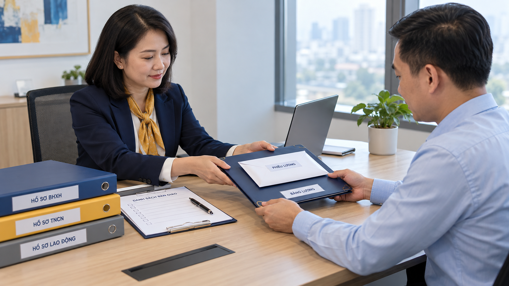 ICMA bàn giao bảng lương, phiếu lương và hồ sơ liên quan cho người được doanh nghiệp phân quyền.