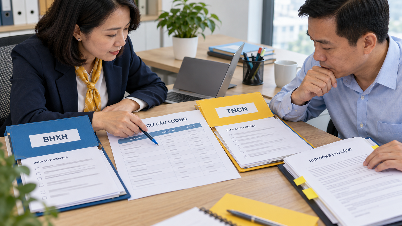 Cơ cấu lương được rà soát riêng theo yêu cầu BHXH và TNCN, kết hợp đối chiếu hồ sơ lao động.